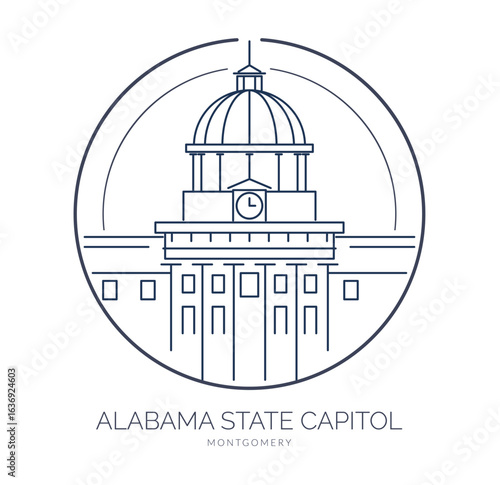 Alabama State Capitol - Montgomery, USA - Stock Illustration