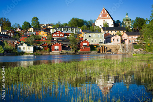 Panorama of Porvoo from the river side, Finland