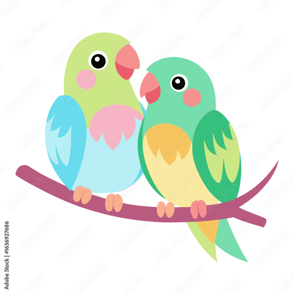 Fototapeta premium two birds on a branch