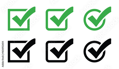 Collection of checkbox icon vector isolated on white background