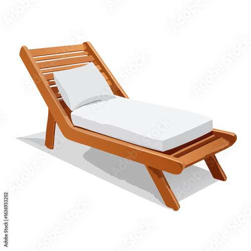 Sonnenliege aus Holz mit Auflage
