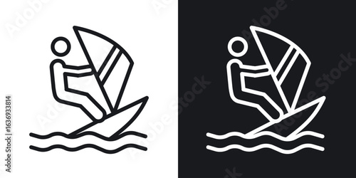 Windsurf icon for apps, websites and graphic projects.