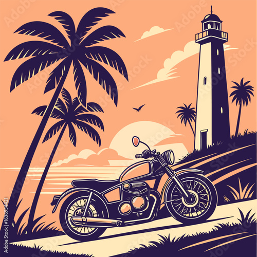 vintage scooter on the beach