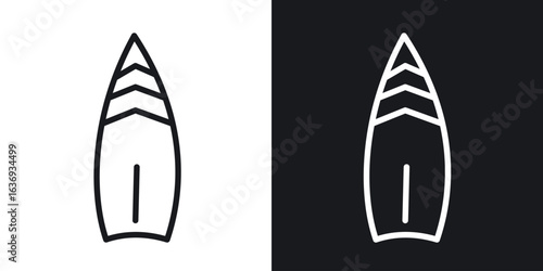 Surf board icon for apps, websites and graphic projects.