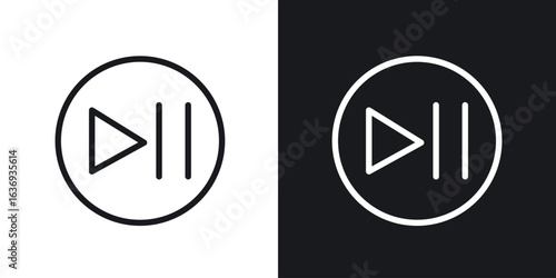 Play pause icon for apps, websites and graphic projects.