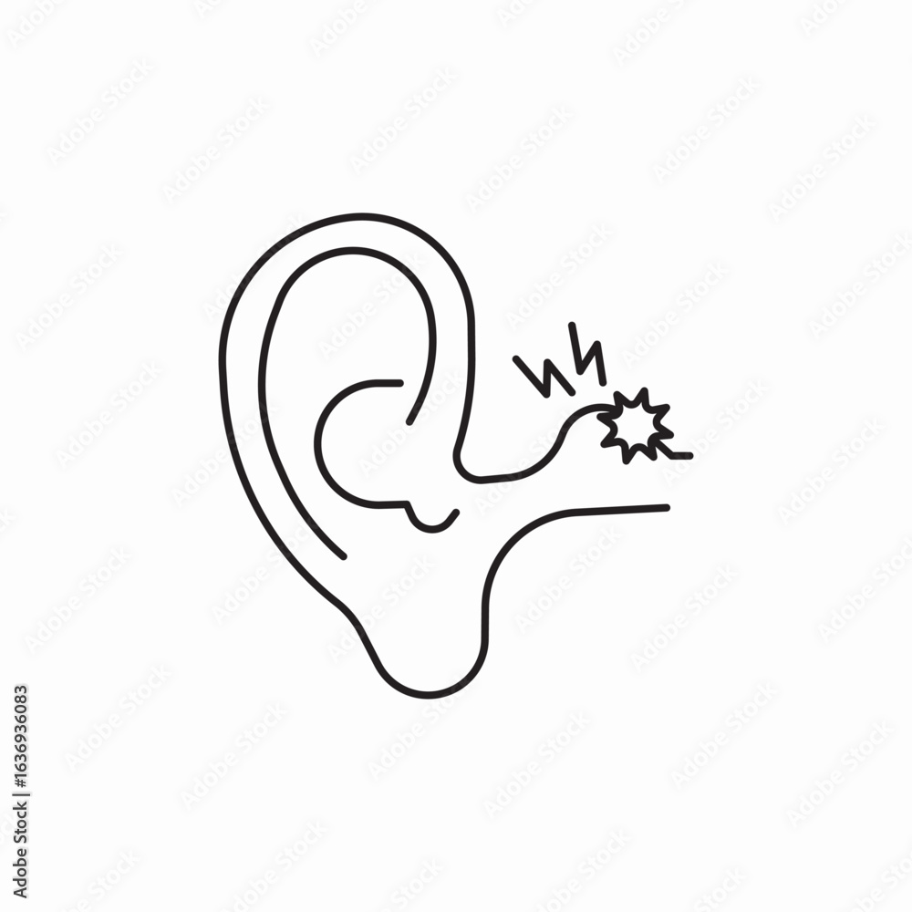 Obraz premium pain in ear icon sign vector