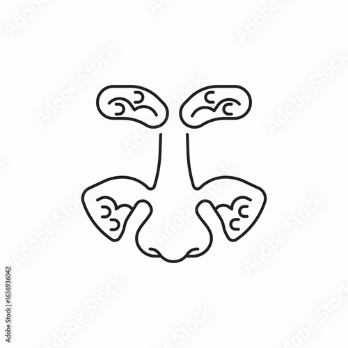 nose sinusitis icon sign vector