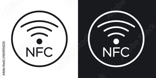 NFC icon for apps, websites and graphic projects.