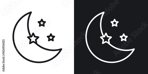 Moon icon for apps, websites and graphic projects.