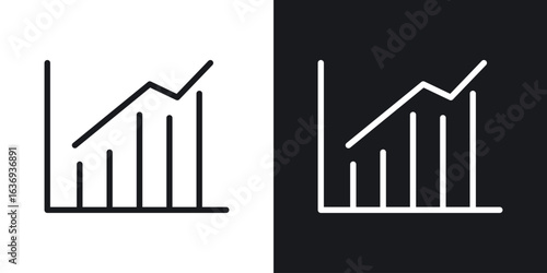 Line chart icon for apps, websites and graphic projects.