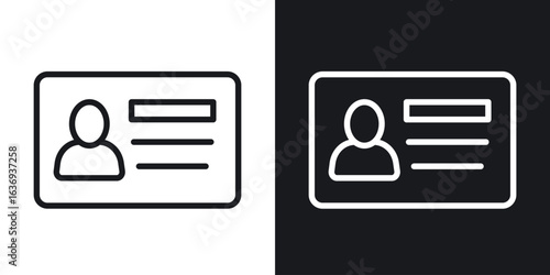 Identity card icon for apps, websites and graphic projects.