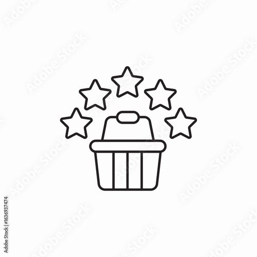 shopping rate stars icon sign vector
