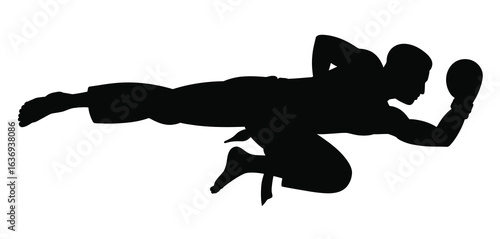 Silhouette of a martial artist performing a dynamic fighting stance