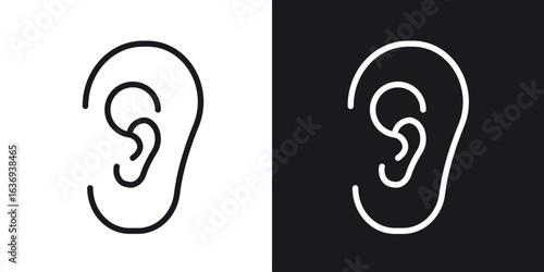 Ear icon for apps, websites and graphic projects.
