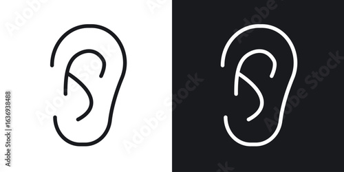 Ear icon for apps, websites and graphic projects.