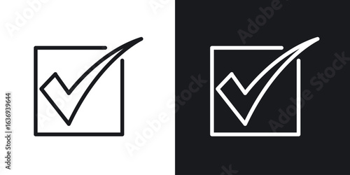Check mark icon for apps, websites and graphic projects.