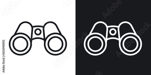 Binoculars icon for apps, websites and graphic projects.
