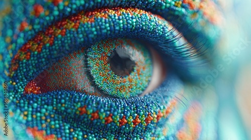 Macro Eye with Colorful Texture