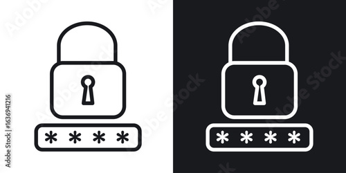 Password icon for apps, websites and graphic projects.