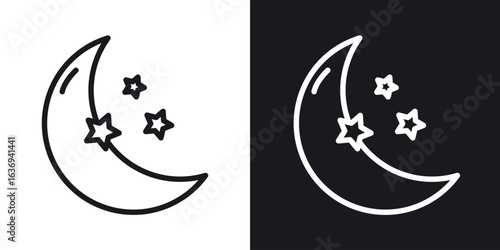 Moon icon for apps, websites and graphic projects.