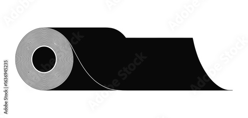 Black roll of tape with a portion unrolled