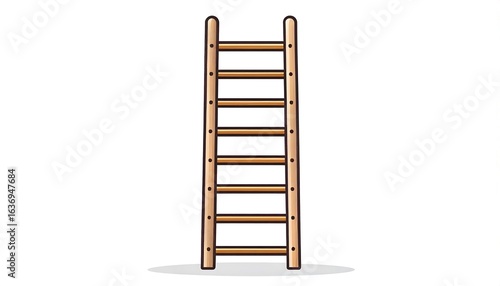 Cartoon wooden ladder