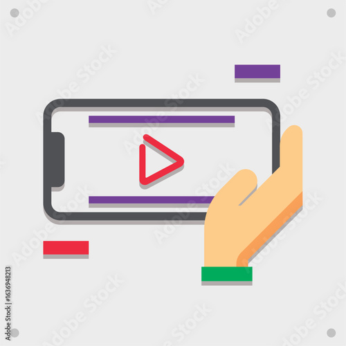 Mobile video streaming touch. Vector