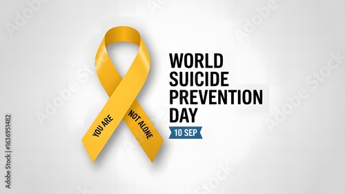 World suicide prevention day yellow ribbon awareness