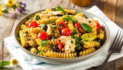 Pasta dish with chicken and vegetables