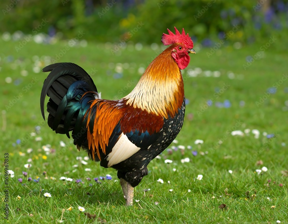 Fototapeta premium Rooster in a meadow