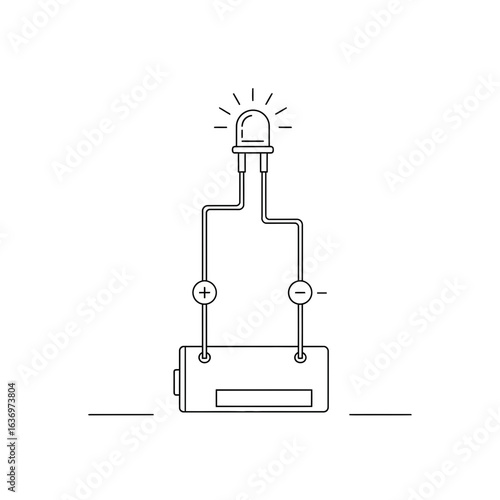Illuminate your ideas with this sleek LED circuit diagram, perfect for educational materials, technology presentations, and innovative designs showcasing electrical engineering principles