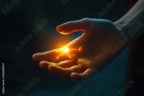 Close-up of a woman��s glowing fingers gently holding her face, JPEG format, symbolizing sensitivity, skincare, and beauty.
