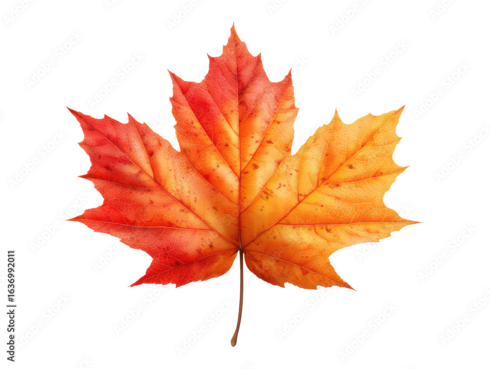 Fototapeta premium Autumn leaf colors nature close-up outdoor natural beauty. Isolated on transparent background, png.