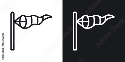Windsock vector icon. Design graphic in outline style illustration.