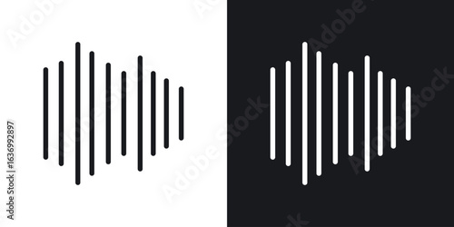 Waveform vector icon. Design graphic in outline style illustration.