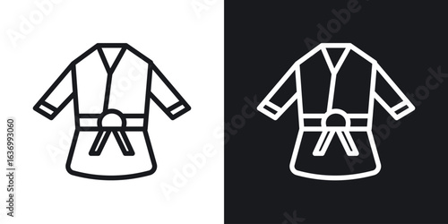 Uniform martial art vector icon. Design graphic in outline style illustration.