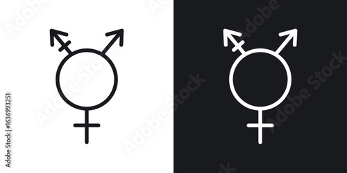 Transgender vector icon. Design graphic in outline style illustration.