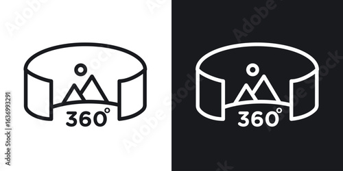 Tour virtual vector icon. Design graphic in outline style illustration.