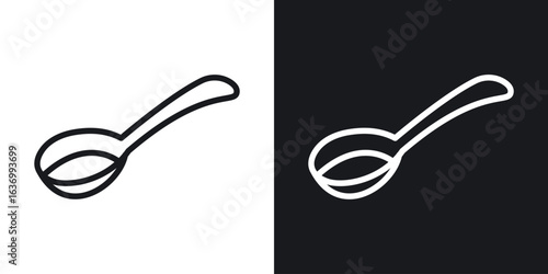 Spoon vector icon. Design graphic in outline style illustration.