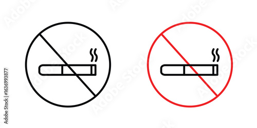 Smoking ban vector icon. Design graphic in outline style illustration.