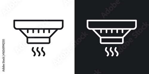 Sensor smoke vector icon. Design graphic in outline style illustration.