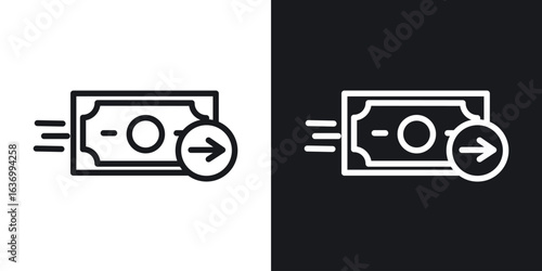 Send money vector icon. Design graphic in outline style illustration.