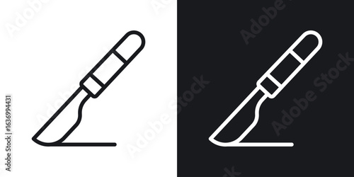 Scalpel path vector icon. Design graphic in outline style illustration.