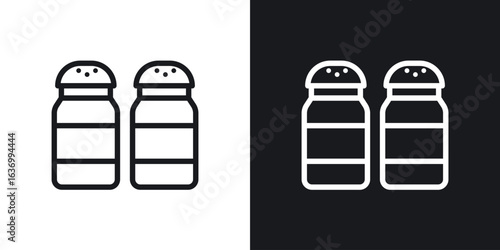 Salt pepper vector icon. Design graphic in outline style illustration.