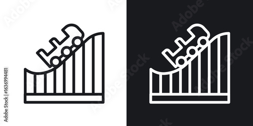 Roller coaster vector icon. Design graphic in outline style illustration.