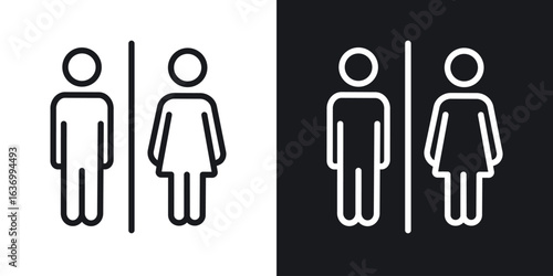 Restroom vector icon. Design graphic in outline style illustration.