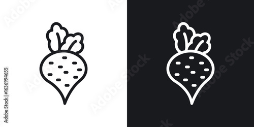 Radish vector icon. Design graphic in outline style illustration.