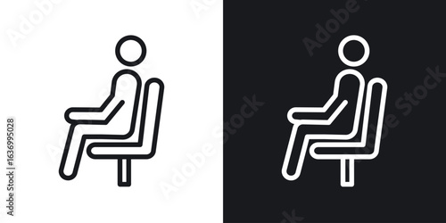 Person seat vector icon. Design graphic in outline style illustration.