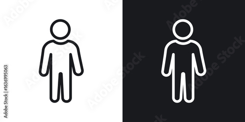 Person vector icon. Design graphic in outline style illustration.