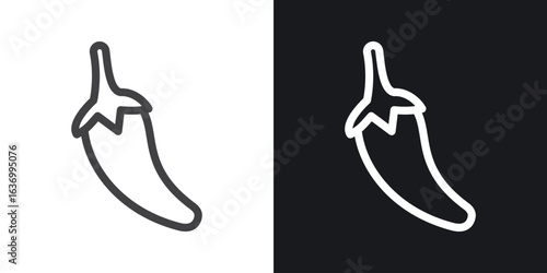 Pepper vector icon. Design graphic in outline style illustration.